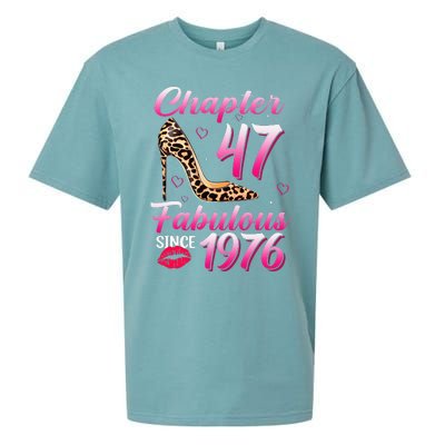 Chapter 47 Fabulous Since 1976 47th Birthday Queen Leopard Sueded Cloud Jersey T-Shirt