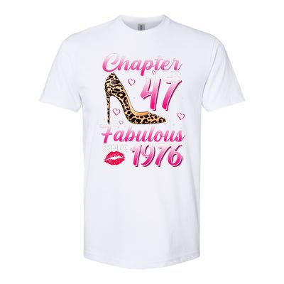 Chapter 47 Fabulous Since 1976 47th Birthday Queen Leopard Softstyle CVC T-Shirt