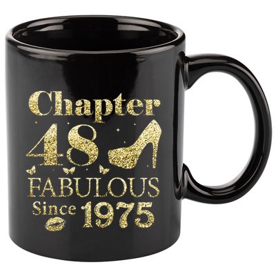 Chapter 48 Fabulous Since 1975 48Th Birthday Gift For Ladies 11oz C Handle Ceramic Mug