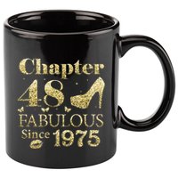 Chapter 48 Fabulous Since 1975 48Th Birthday Gift For Ladies 11oz C Handle Ceramic Mug