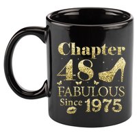 Chapter 48 Fabulous Since 1975 48Th Birthday Gift For Ladies 11oz C Handle Ceramic Mug
