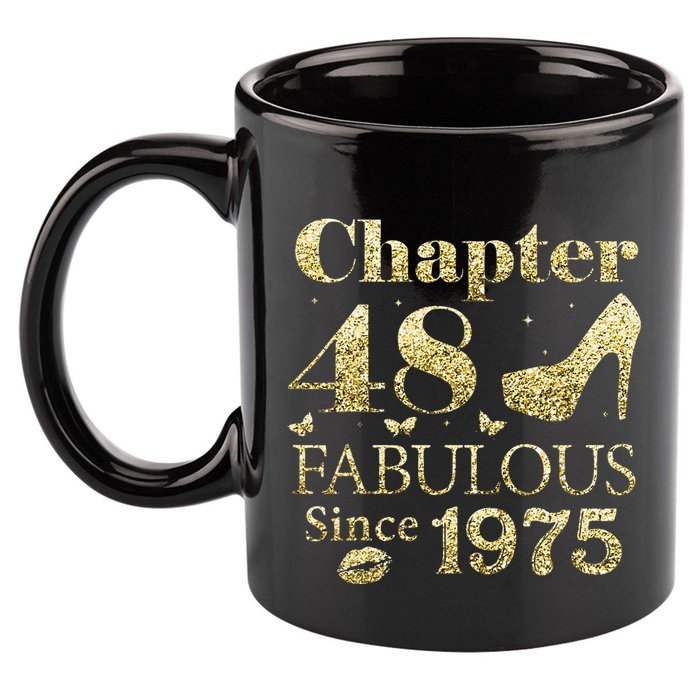 Chapter 48 Fabulous Since 1975 48Th Birthday Gift For Ladies 11oz C Handle Ceramic Mug
