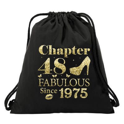 Chapter 48 Fabulous Since 1975 48Th Birthday Gift For Ladies Drawstring Bag