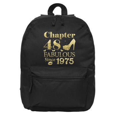 Chapter 48 Fabulous Since 1975 48Th Birthday Gift For Ladies 16 in Basic Backpack
