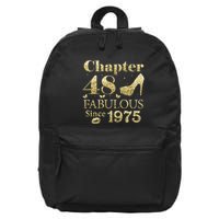 Chapter 48 Fabulous Since 1975 48Th Birthday Gift For Ladies 16 in Basic Backpack