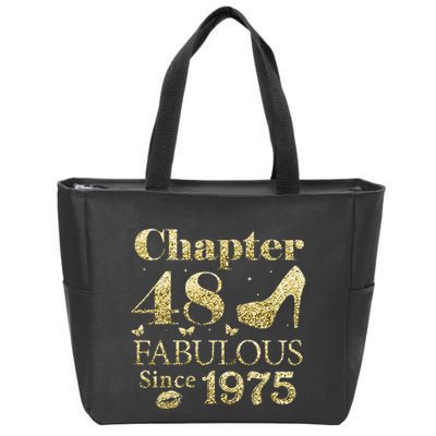 Chapter 48 Fabulous Since 1975 48Th Birthday Gift For Ladies Zip Tote Bag
