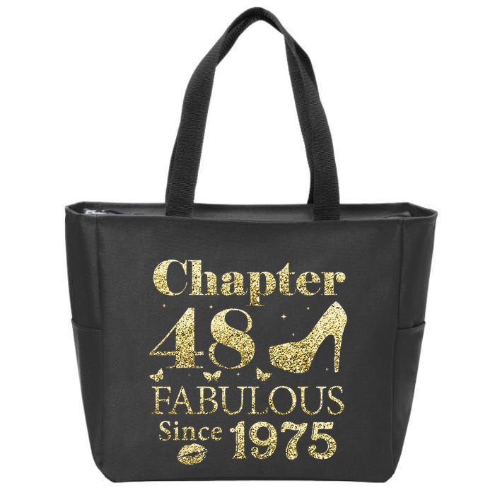 Chapter 48 Fabulous Since 1975 48Th Birthday Gift For Ladies Zip Tote Bag