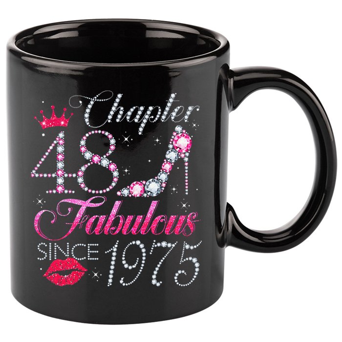 Chapter 48 Fabulous Since 1975 48Th Birthday Gift For Women 11oz C Handle Ceramic Mug