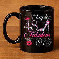 Chapter 48 Fabulous Since 1975 48Th Birthday Gift For Women 11oz C Handle Ceramic Mug
