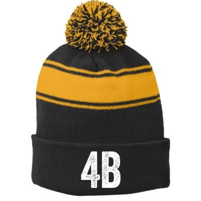 Cool 4b Feminist Movement Support American 4b Movement Stripe Pom Pom Beanie