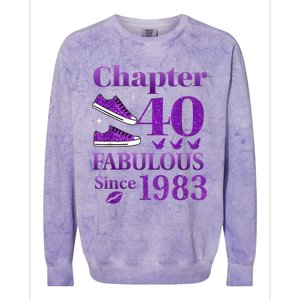 Chapter 40 Fabulous Since 1983 40th Birthday For Ladies Colorblast Crewneck Sweatshirt