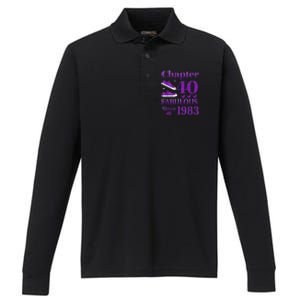 Chapter 40 Fabulous Since 1983 40th Birthday For Ladies Performance Long Sleeve Polo