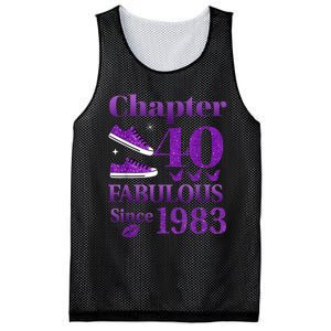 Chapter 40 Fabulous Since 1983 40th Birthday For Ladies Mesh Reversible Basketball Jersey Tank