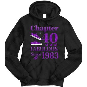 Chapter 40 Fabulous Since 1983 40th Birthday For Ladies Tie Dye Hoodie