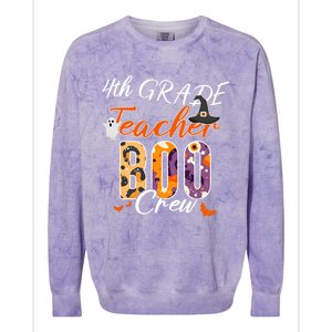 Cute 4Th Grade Teacher Boo Crew Funny School Kinder Squad Gift Colorblast Crewneck Sweatshirt