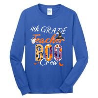 Cute 4Th Grade Teacher Boo Crew Funny School Kinder Squad Gift Tall Long Sleeve T-Shirt