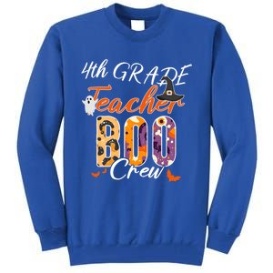 Cute 4Th Grade Teacher Boo Crew Funny School Kinder Squad Gift Tall Sweatshirt