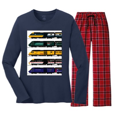 Class 43 Intercity 125 Locomotives Women's Long Sleeve Flannel Pajama Set 