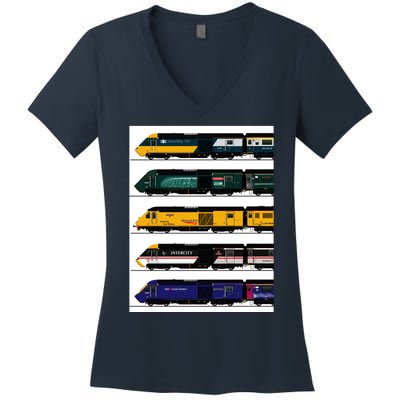 Class 43 Intercity 125 Locomotives Women's V-Neck T-Shirt