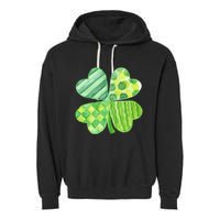 Cute 4 Leaf Clover Irish St Patricks Day Garment-Dyed Fleece Hoodie