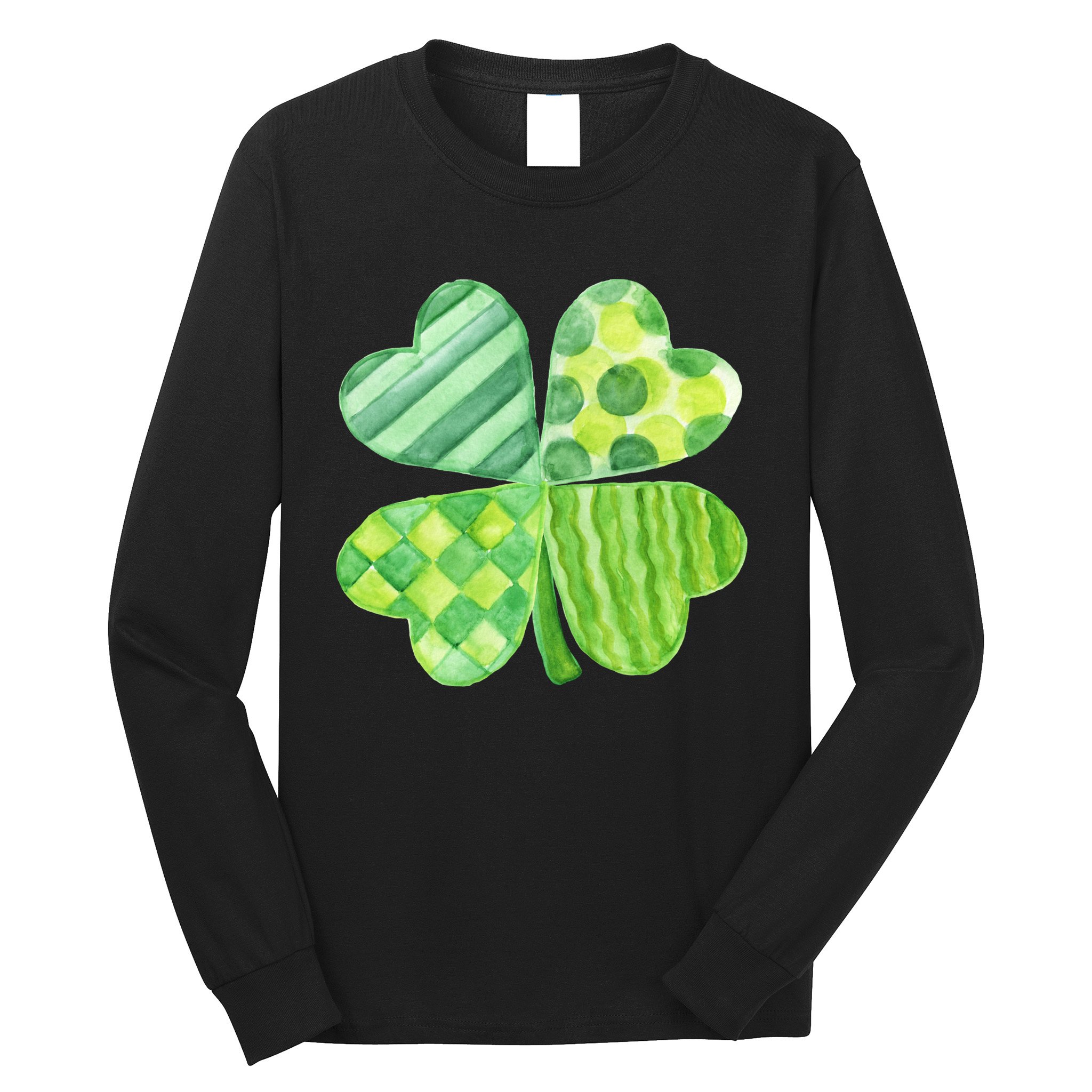 Cute 4 Leaf Clover Irish St Patricks Day Long Sleeve Shirt