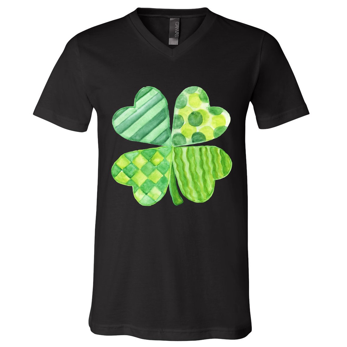 Cute 4 Leaf Clover Irish St Patricks Day V-Neck T-Shirt