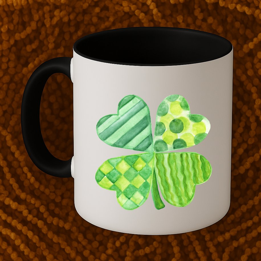 Cute 4 Leaf Clover Irish St Patricks Day Mug