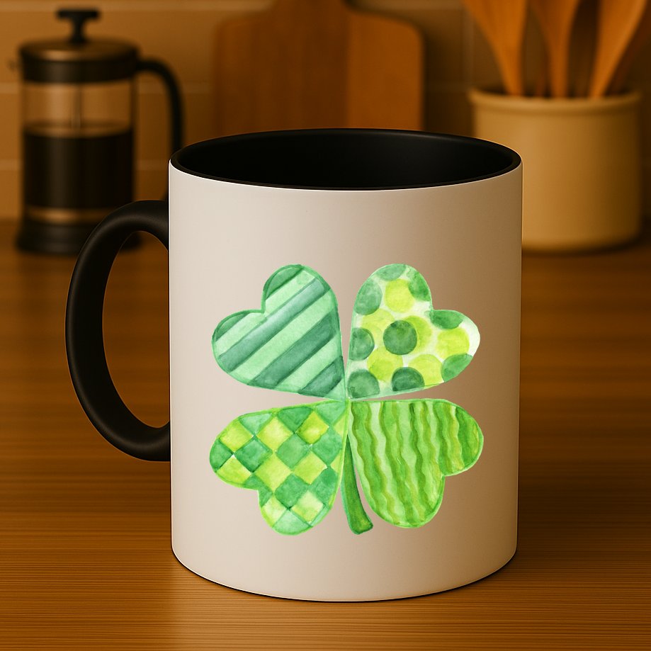 Cute 4 Leaf Clover Irish St Patricks Day Mug