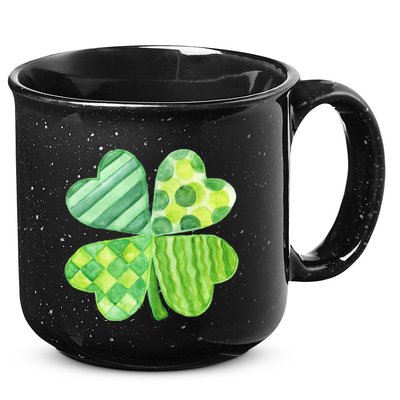Cute 4 Leaf Clover Irish St Patricks Day 15oz Campfire Ceramic Mug