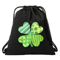 Cute 4 Leaf Clover Irish St Patricks Day Drawstring Bag