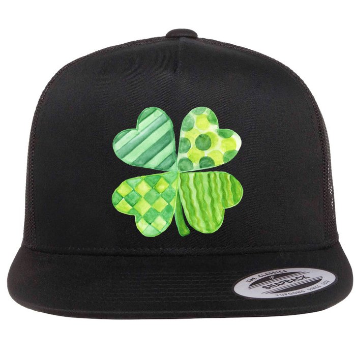 Cute 4 Leaf Clover Irish St Patricks Day Flatbill Hat