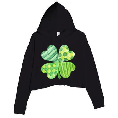 Cute 4 Leaf Clover Irish St Patricks Day Crop Fleece Hoodie