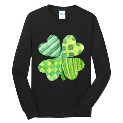 Cute 4 Leaf Clover Irish St Patricks Day Tall Long Sleeve T-Shirt