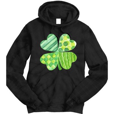 Cute 4 Leaf Clover Irish St Patricks Day Tie Dye Hoodie