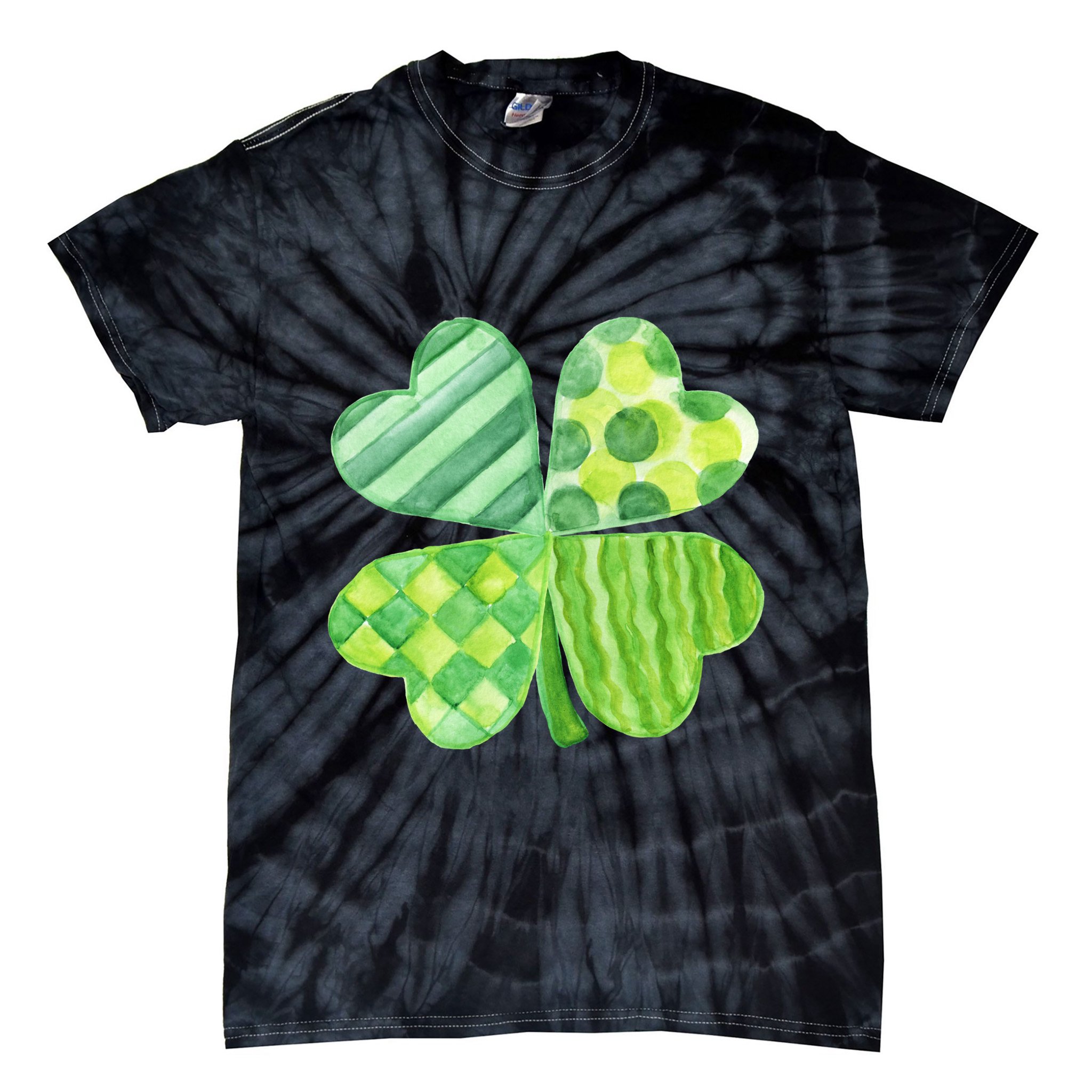 Cute 4 Leaf Clover Irish St Patricks Day Tie-Dye T-Shirt