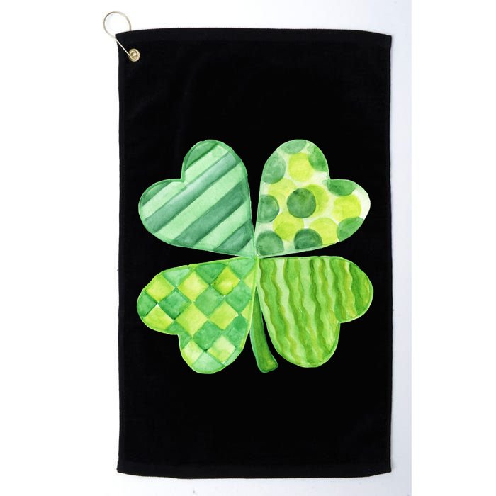 Cute 4 Leaf Clover Irish St Patricks Day Golf Towel
