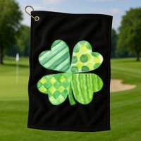 Cute 4 Leaf Clover Irish St Patricks Day Golf Towel