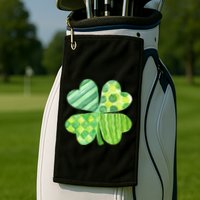 Cute 4 Leaf Clover Irish St Patricks Day Golf Towel