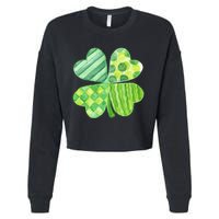 Cute 4 Leaf Clover Irish St Patricks Day Cropped Pullover Crew