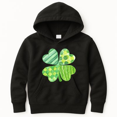 Cute 4 Leaf Clover Irish St Patricks Day Kids Hoodie