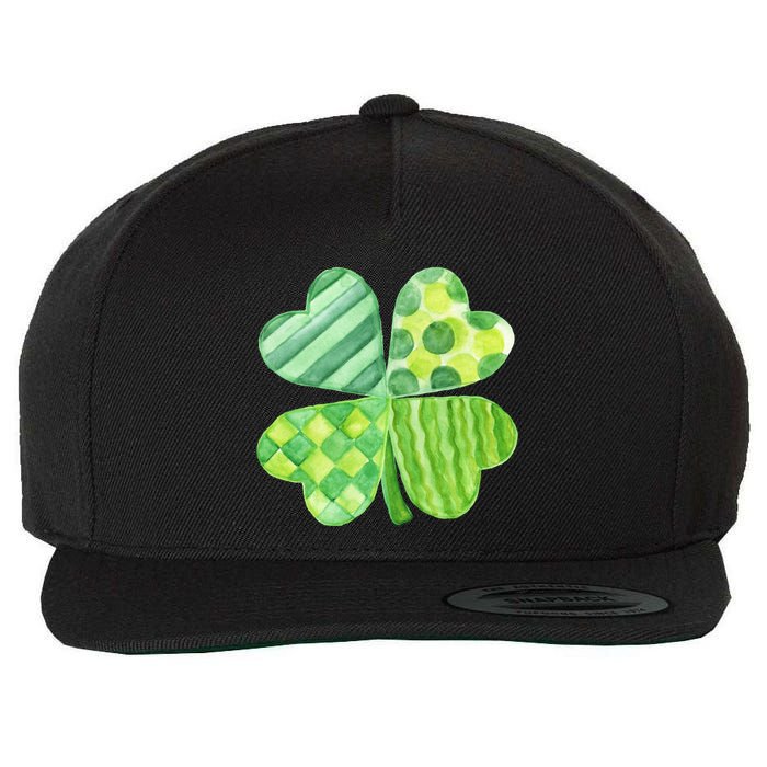 Cute 4 Leaf Clover Irish St Patricks Day Wool Snapback Cap