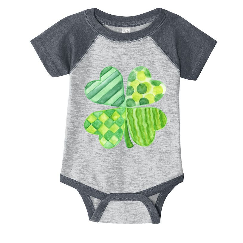 Cute 4 Leaf Clover Irish St Patricks Day Infant Baby Jersey Bodysuit