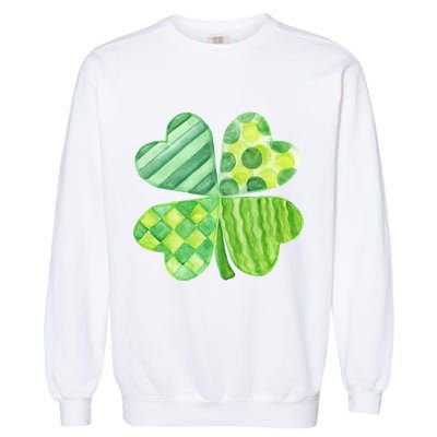 Cute 4 Leaf Clover Irish St Patricks Day Garment-Dyed Sweatshirt