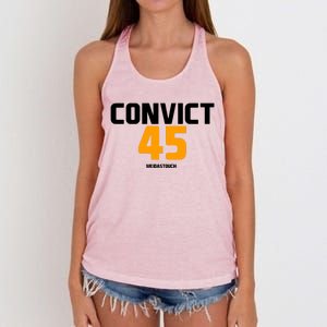 Convict 45 No One Man Or Woman Is Above The Law Women's Knotted Racerback Tank