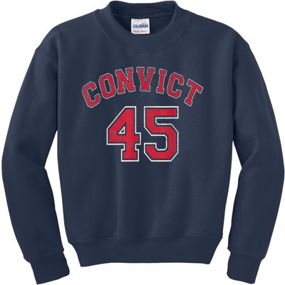 Convict 45 No One Above The Law Funny Political Kids Sweatshirt