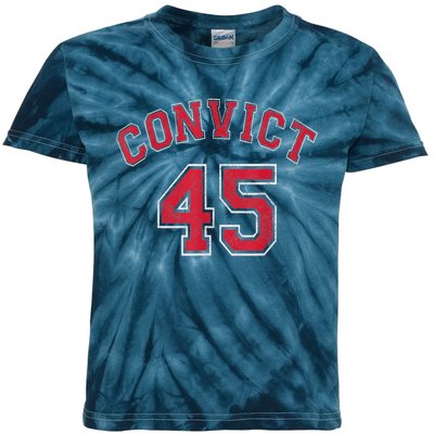 Convict 45 No One Above The Law Funny Political Kids Tie-Dye T-Shirt