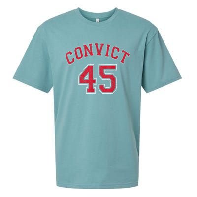 Convict 45 No One Above The Law Funny Political Sueded Cloud Jersey T-Shirt