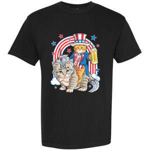 Cat 4th Of July Caticorn Unicorn Meowica Garment-Dyed Heavyweight T-Shirt