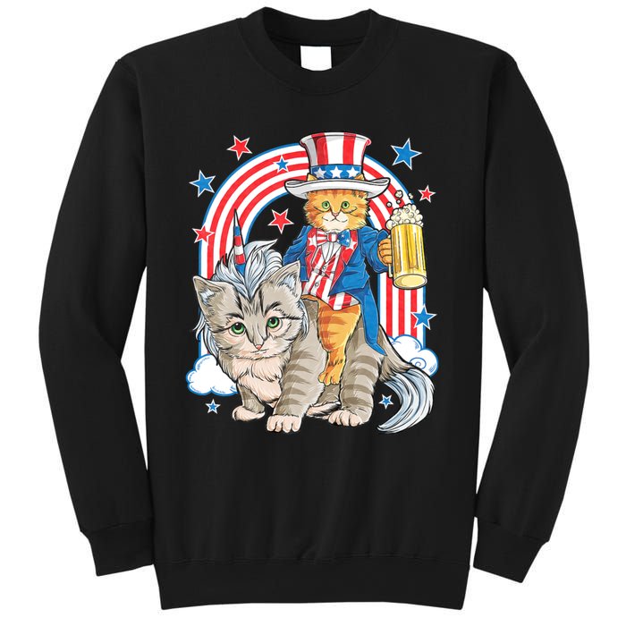 Cat 4th Of July Caticorn Unicorn Meowica Sweatshirt