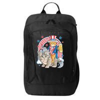 Cat 4th Of July Caticorn Unicorn Meowica City Backpack